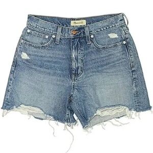 Madewell Perfect Vintage Jean Shorts High Rise 100% Cotton Raw Hem
